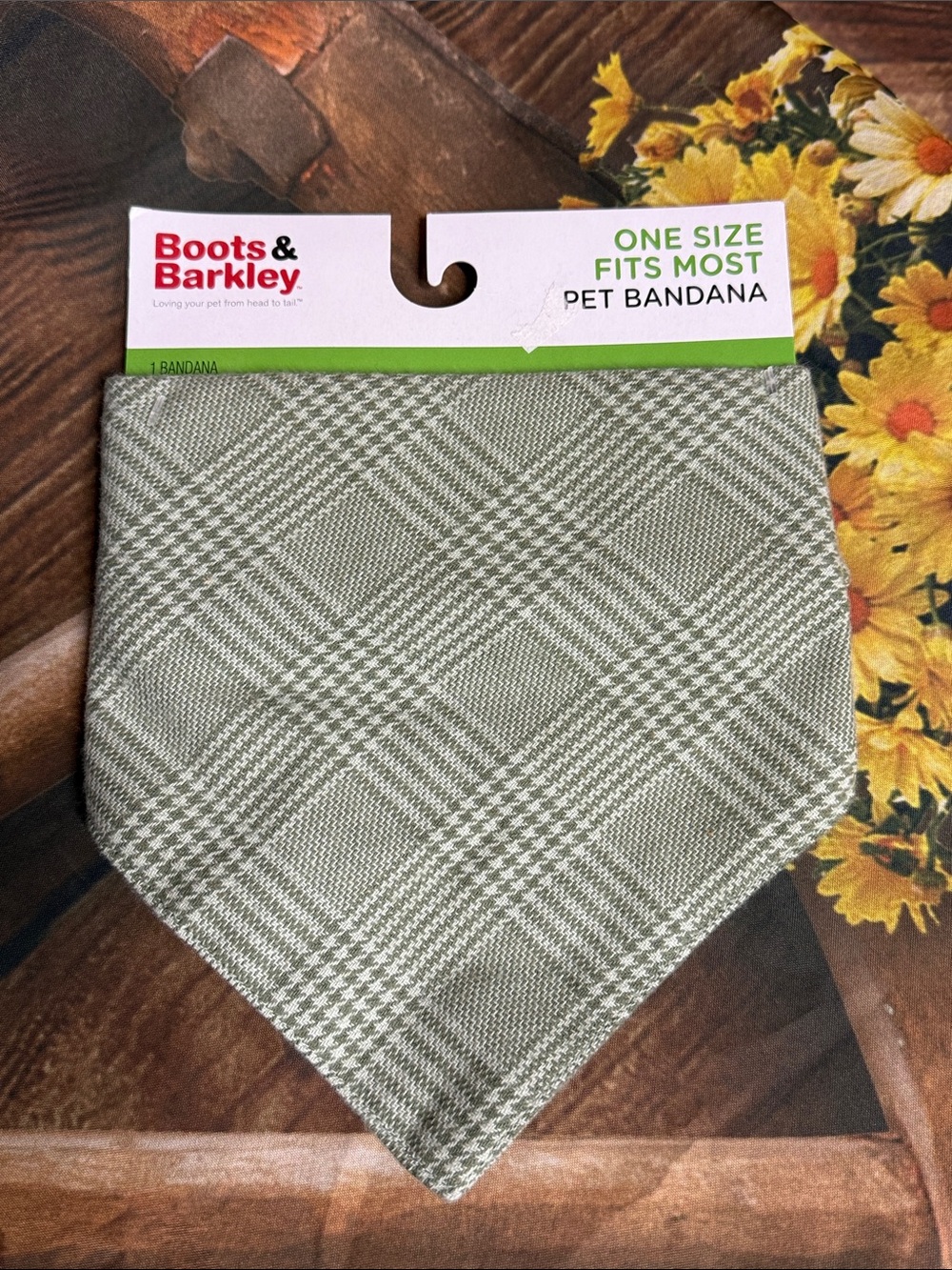🆕Boots & Barkley Sage Plaid Pet Bandana